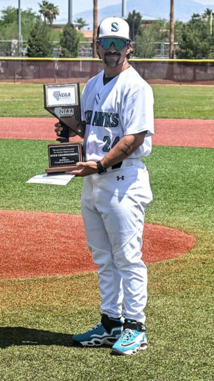 Jake Fletcher Holding State Championships Trophy at NIAA Baseball Tournament in Utah