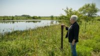 woman admiring a lake